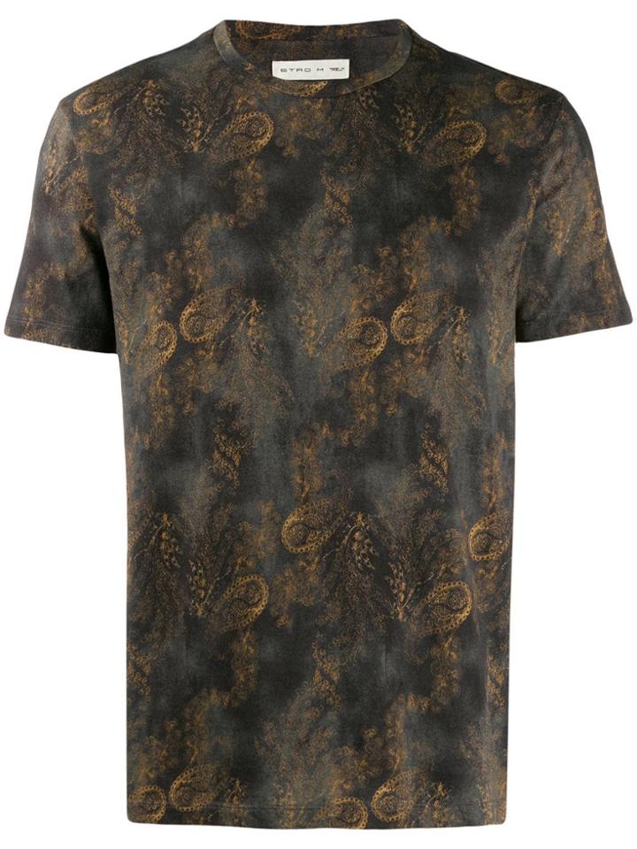 Etro Distressed Paisley-print T-shirt - Grey
