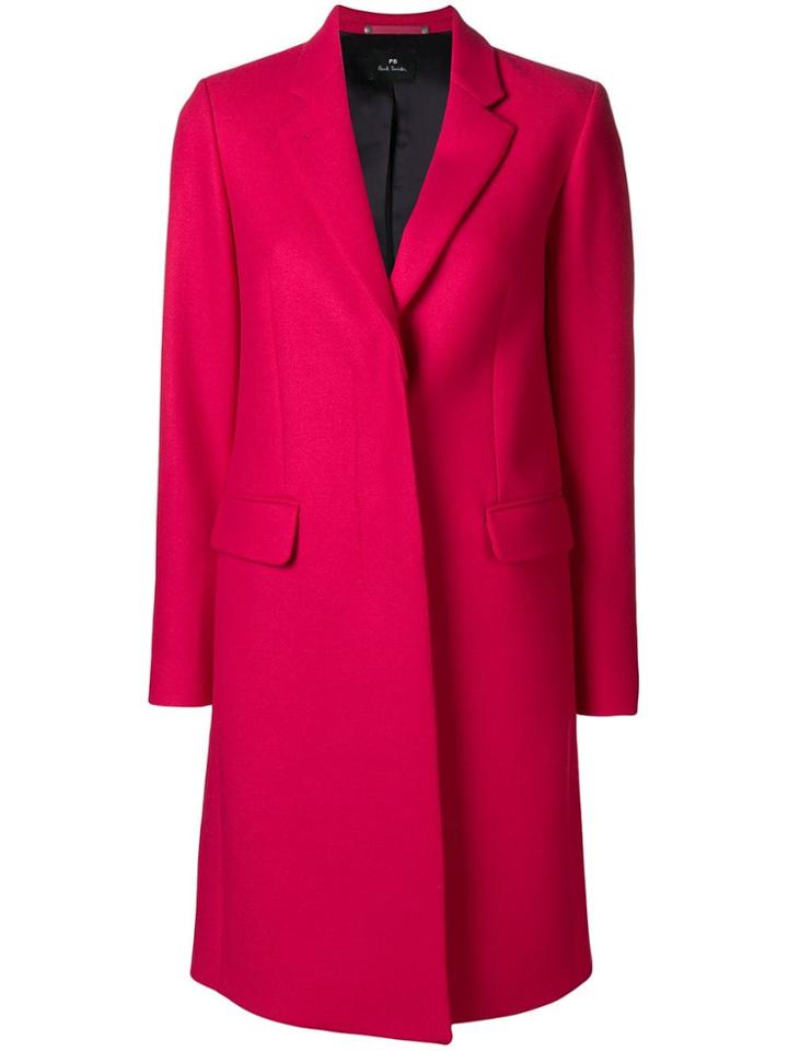 Ps By Paul Smith Tailored Midi Coat - Pink & Purple