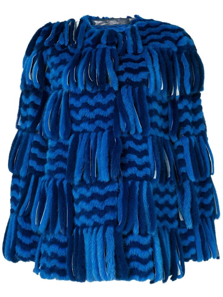 Liska Mink Fur Jacket - Blue