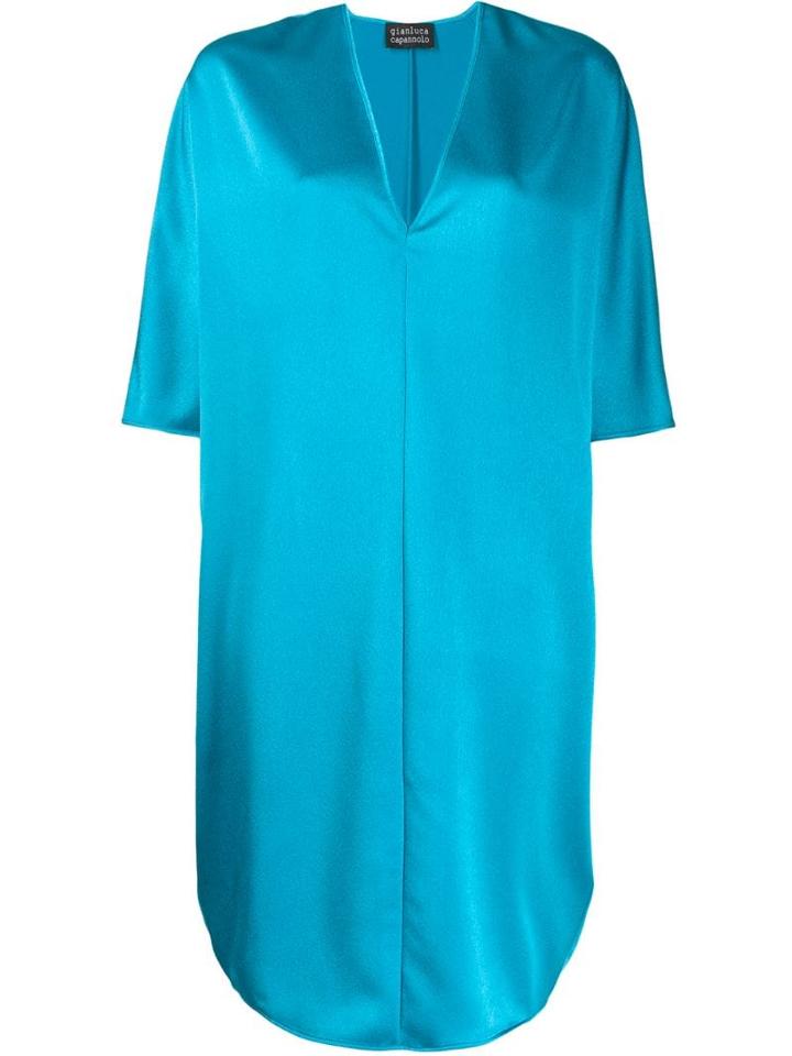 Gianluca Capannolo V-neck Loose Dress - Blue