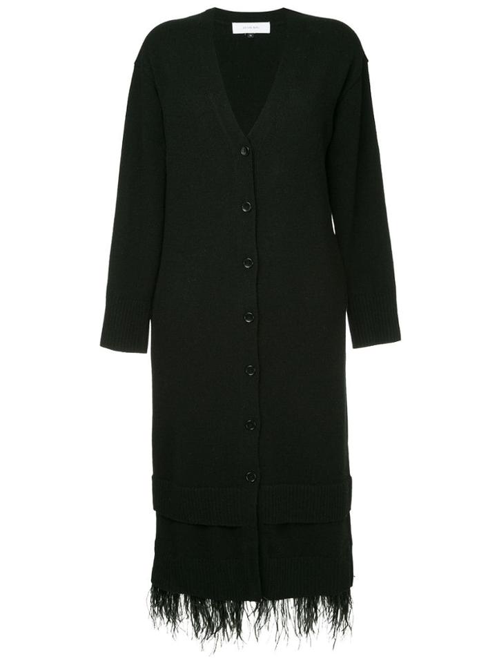Le Ciel Bleu Feather Knit Cardigan - Black