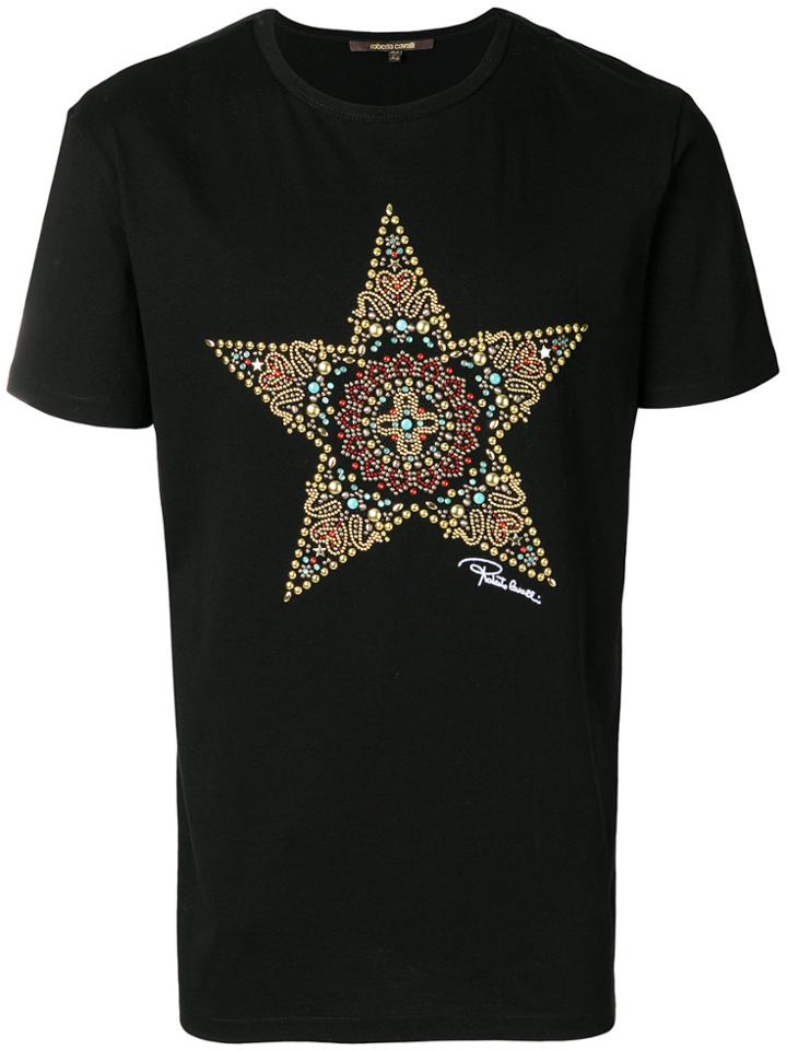 Roberto Cavalli Embellished Star T-shirt - Black