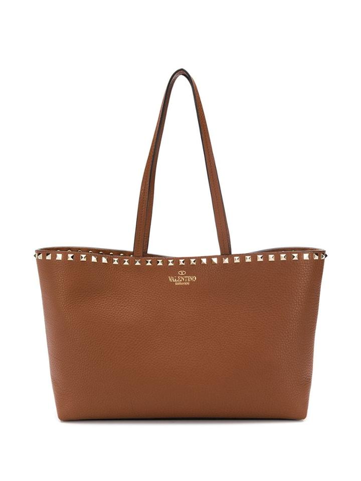 Valentino Studded Shopping Bag - Brown