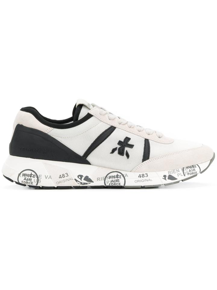 Premiata Two-tone Lace Up Sneakers - White