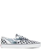 Vans Era Checkboard Flame Sneakers - Blue