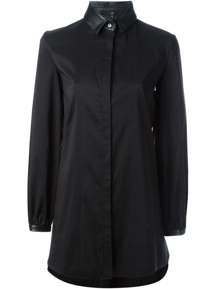 Sly010 High Low Shirt, Women's, Size: 40, Black, Cotton/polyester/leather