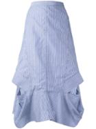 Chalayan - A Line Frill Skirt - Women - Cotton - 44, Blue, Cotton