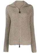Dusan Zip-up Knitted Cardigan - Neutrals