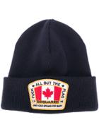 Dsquared2 Canadian Flag Patch Beanie - Blue