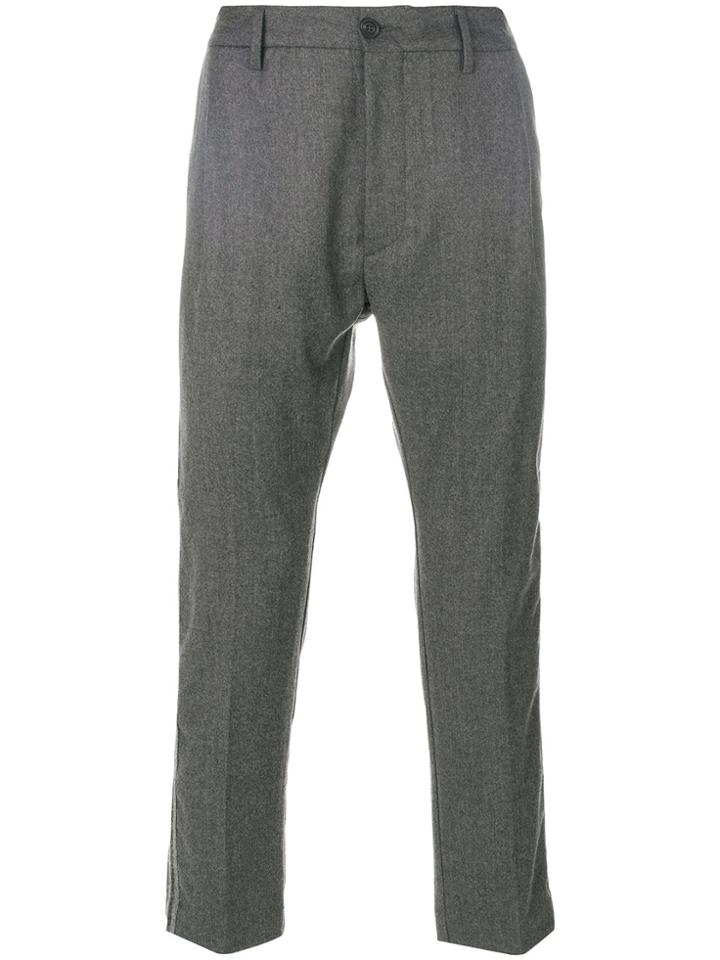 Pence Side Stripe Crop Tailored Trousers - Grey