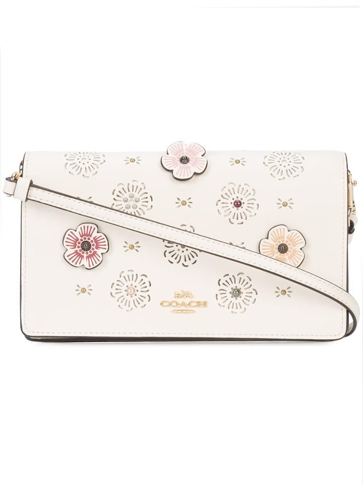 Coach Cut-out Foldover Crossbody - White