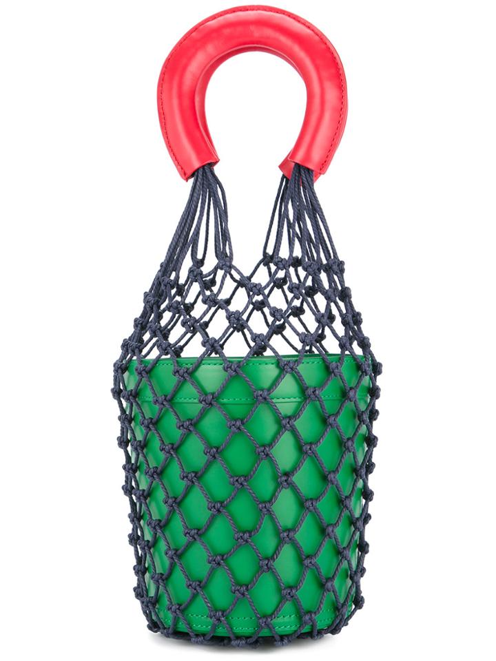 Staud Net Detail Bucket Bag - Green