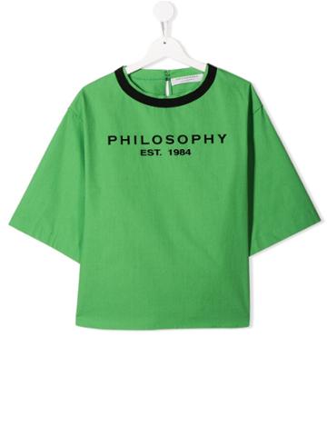 Philosophy Di Lorenzo Serafini Kids Loose-fit Logo T-shirt - Green
