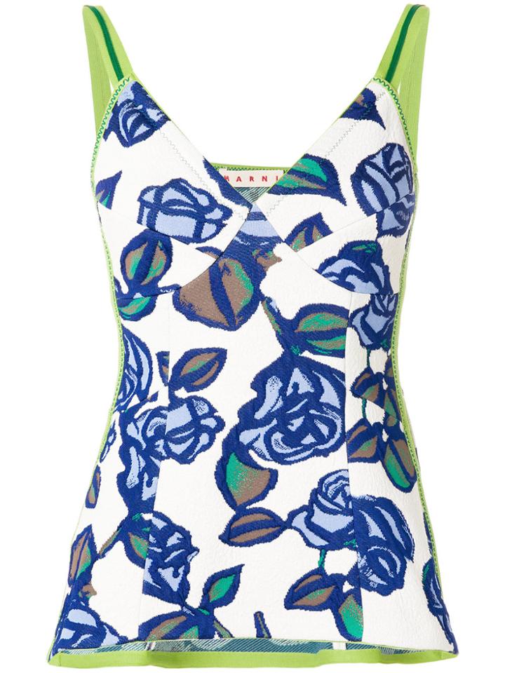 Marni Floral Tank Top - Blue