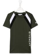 Givenchy Kids Logo Stripe T-shirt - Green