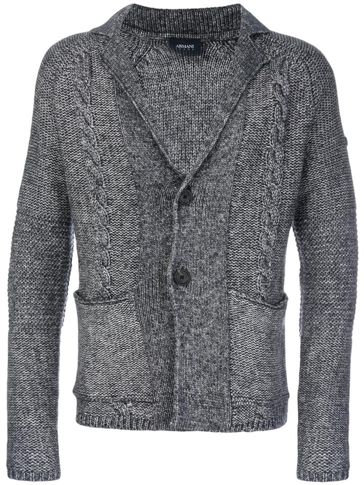 Armani Jeans V Neck Cardigan - Blue