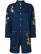 Zadig & Voltaire Embroidered Denim Jumpsuit - Blue