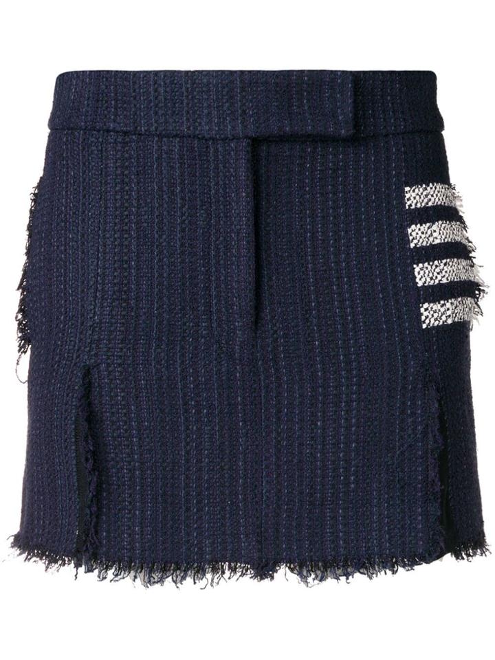 Thom Browne 4-bar Tweed Mini Sack Skirt - Blue