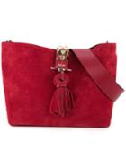 Salar Studded Closure Shoulder Bag, Women's, Red
