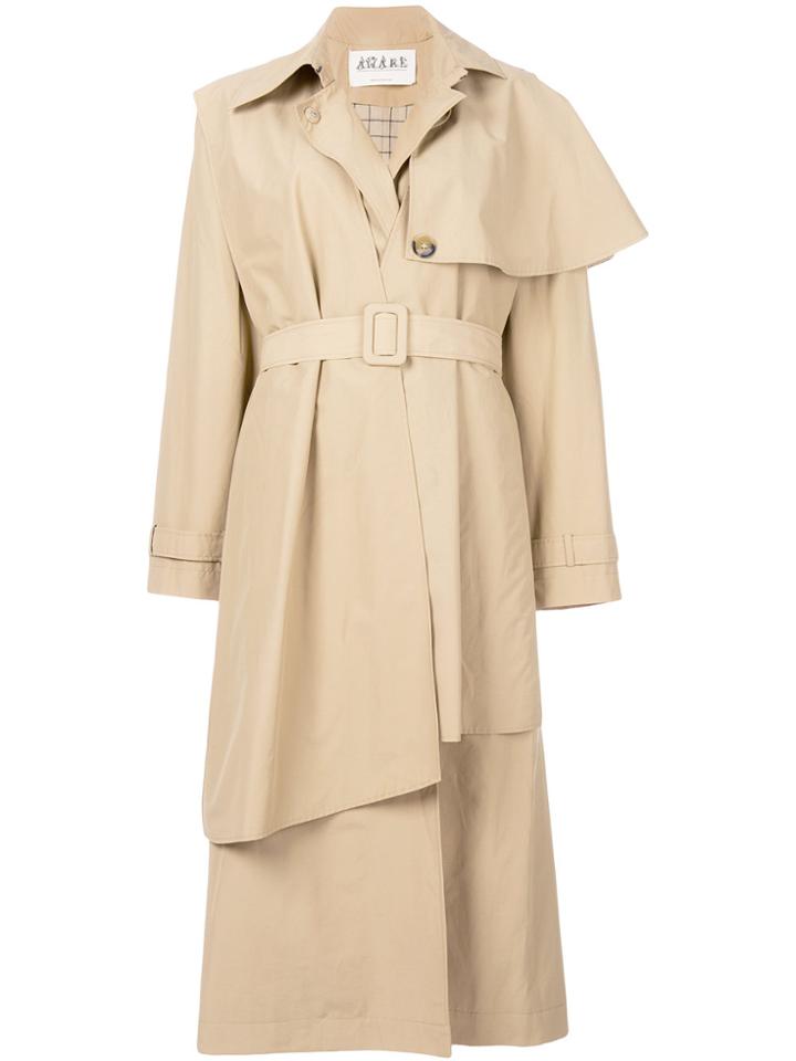 A.w.a.k.e. Asymmetric Trench Coat - Brown