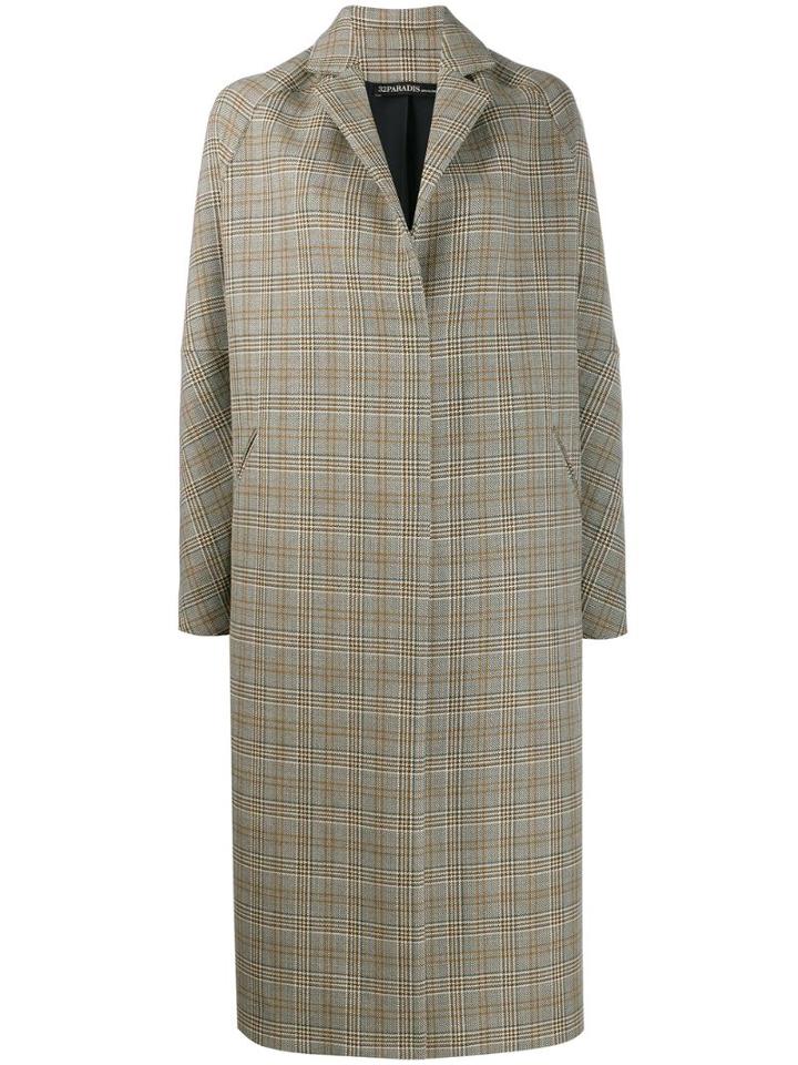 32 Paradis Sprung Frères Michigan Check Coat - Neutrals