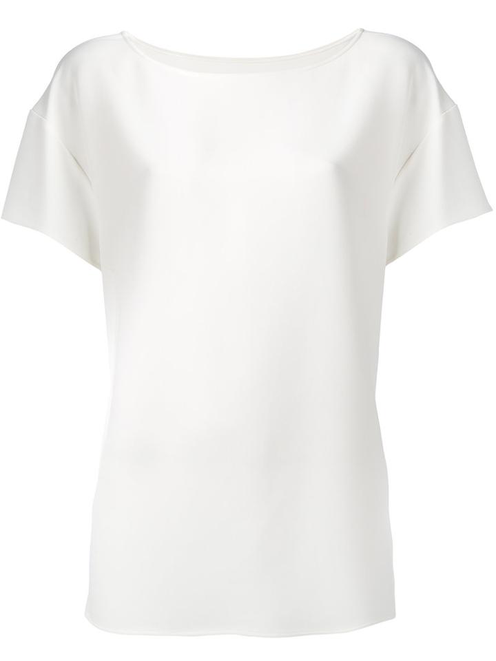 Dolce & Gabbana - Round Neck Top - Women - Spandex/elastane/acetate/viscose - 42, White, Spandex/elastane/acetate/viscose