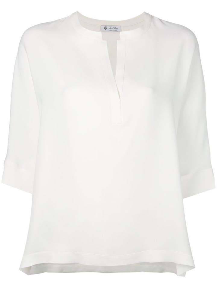 Loro Piana Josette Blouse, Women's, Size: Small, White, Silk