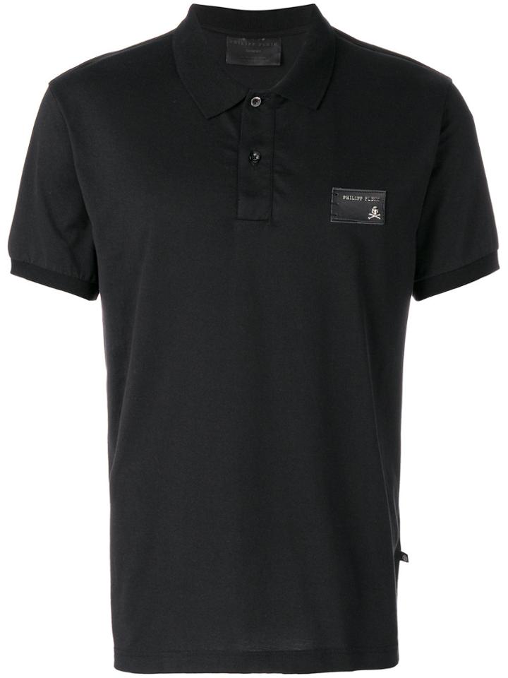 Philipp Plein Logo Chest Patch Polo Shirt - Black