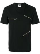 Les Hommes Urban Zip Trim T-shirt - Black
