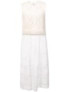 Sea Sleeveless Embroidered Dress - White