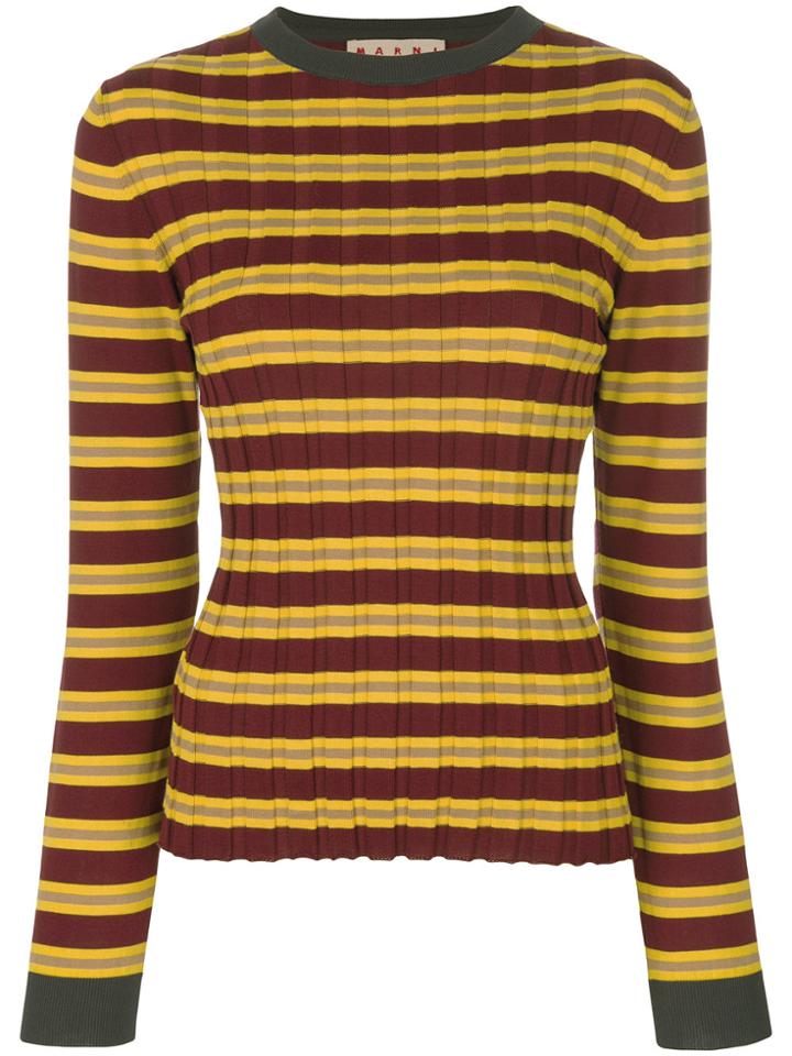 Marni Ribbed Knitted Top - Yellow & Orange