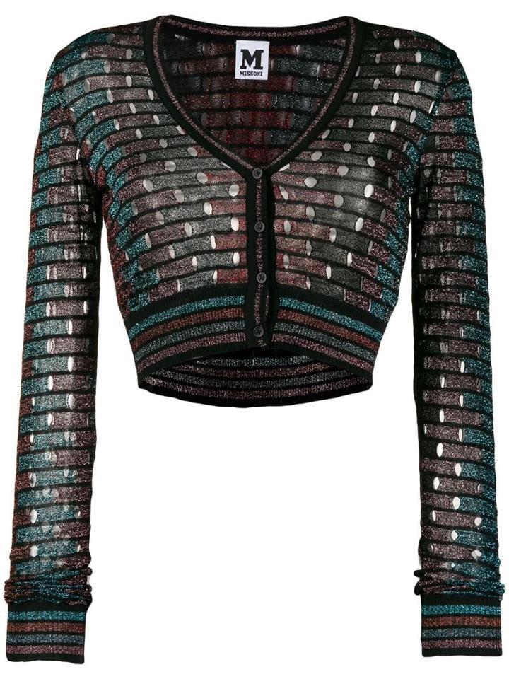 M Missoni Sparkle Cropped Cardigan - Black