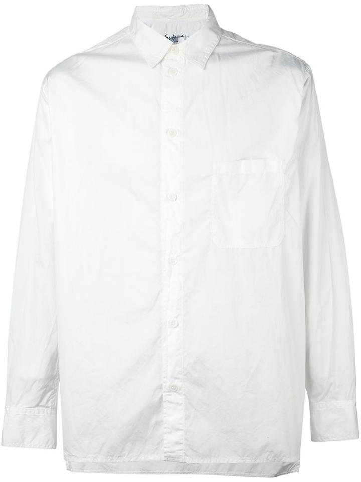 Yohji Yamamoto H-trans S Big Chain Stitch Shirt, Men's, Size: 2, White, Cotton