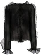 Giambattista Valli Delicate Ruffle Blous - Black