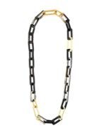 Maiyet Horn & Gold Link Medium Necklace, Women's, Black, Gold Plated Brass/buffalo Horn