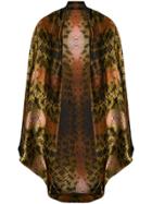 Mona Olivia Open Front Cape - Brown