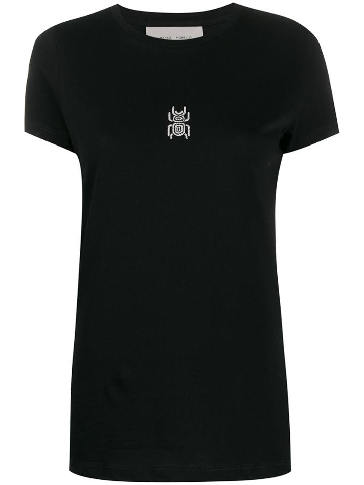 Frankie Morello Embroidered Scarab T-shirt - Black