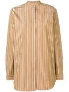 Jil Sander Band Collar Striped Shirt - Neutrals