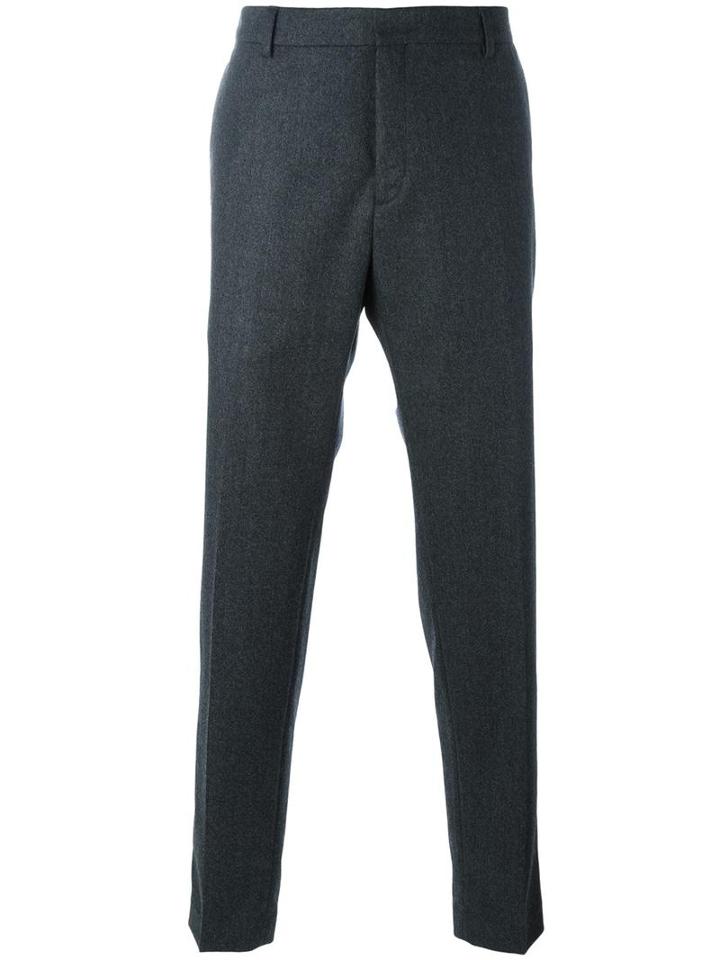 Ami Alexandre Mattiussi Straight Trousers, Men's, Size: 38, Grey, Wool