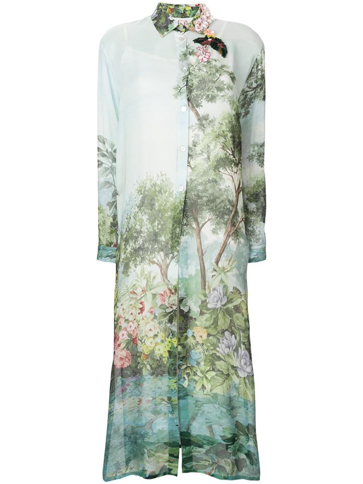 Antonio Marras Printed Maxi Shirt Dress - Multicolour