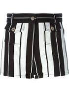 Roberto Cavalli Striped Shorts, Women's, Size: 42, Black, Cotton/spandex/elastane