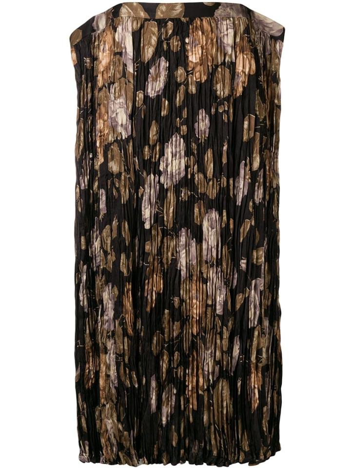 Junya Watanabe Floral Crepe Long Skirt - Black