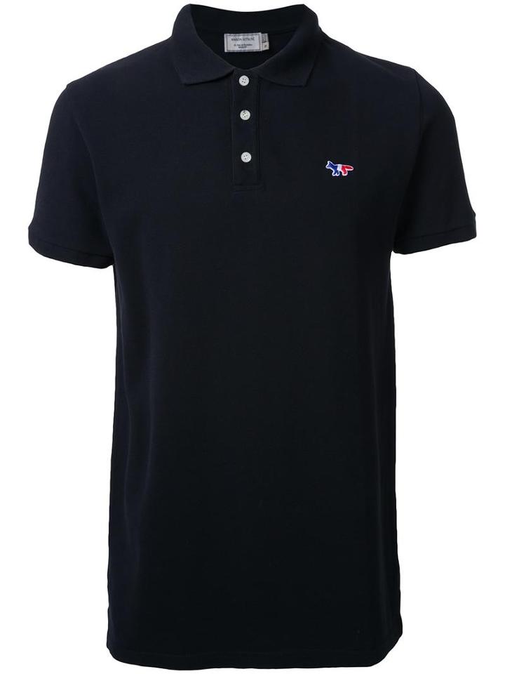 Maison Kitsuné Tricolour Fox Polo Shirt, Men's, Size: Xl, Black, Cotton