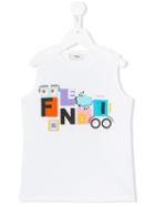Fendi Kids Logo Print Tank Top, Girl's, Size: 6 Yrs, White