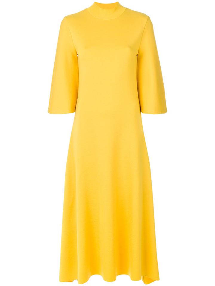 Pringle Of Scotland Flared Sleeve Long Dress - Yellow & Orange