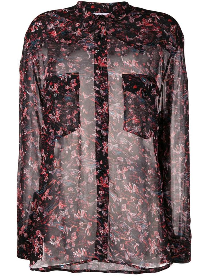 Iro Printed Sheer Shirt - Black