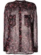 Iro Printed Sheer Shirt - Black