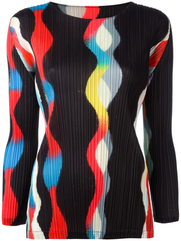 Pleats Please By Issey Miyake - Pleated Blouse - Women - Polyester - 3, Women's, Black, Polyester