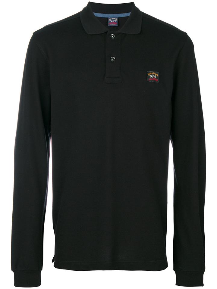 Paul & Shark Logo Patch Polo Top - Black