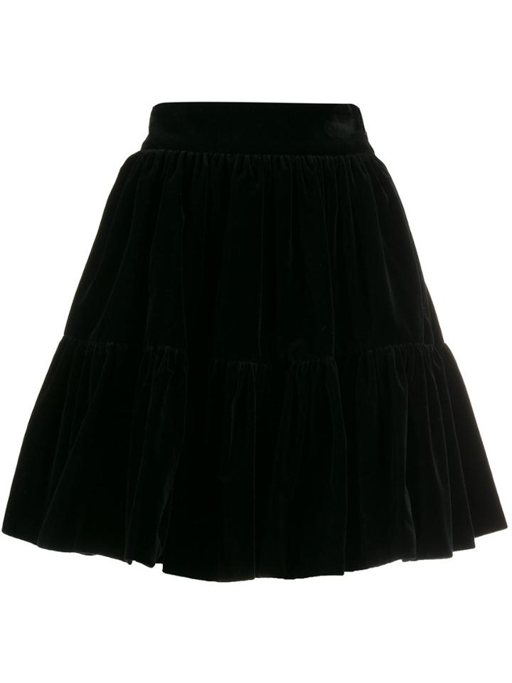 Miu Miu Velvet Effect Short Skirt - Black